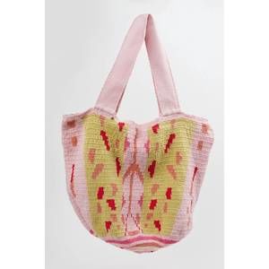 NEW CASTELLANO maleiwa handmade tote bag in pink/red